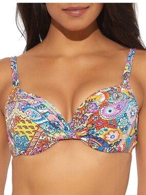 Bleu Rod Beattie Women's Groovy Baby Molded Underwire Bikini Top Multi Sz 12